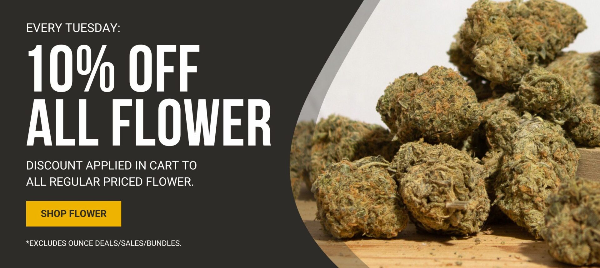 10% off Flower - Every Tuesday Pink Joint Canada - 10% Off All Flower Banner