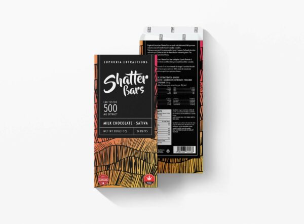 Euphoria Extractions – 500mg Shatter Bar – Milk Chocolate (Sativa) | Pink Joint Canada Euphoria Extractions – 500mg Shatter Bar – Milk Chocolate (Sativa) | Pink Joint Canada