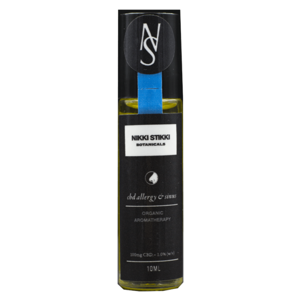 Nikki Stikki Botanicals – Organic Aromatherapy – CBD Allergy and Sinus Roller 100mg CBD | Pink Joint Canada