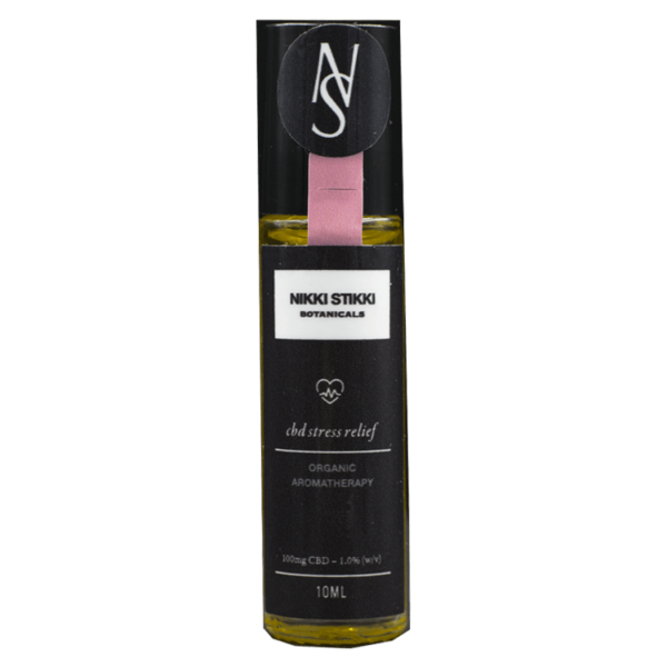 Nikki Stikki Botanicals – Organic Aromatherapy – CBD Stress Relief Roller 100mg CBD | Pink Joint Canada