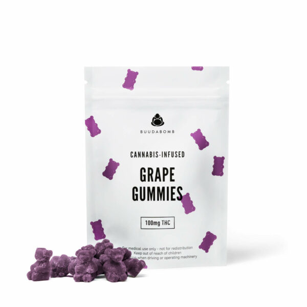 Buudabomb – Grape Gummies 100mg THC | Pink Joint Canada