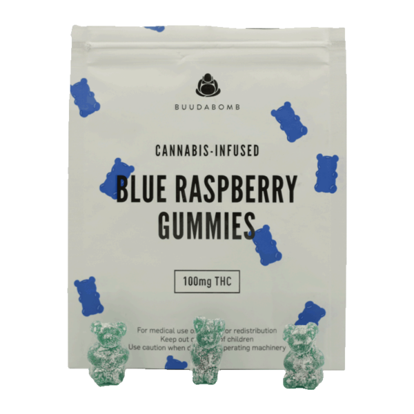 Buudabomb – Blue Raspberry Gummies – 100mg | Pink Joint Canada