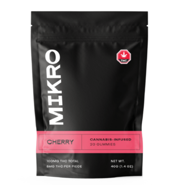 Mikro – THC Gummies – 100mg THC – Cherry | Pink Joint Canada
