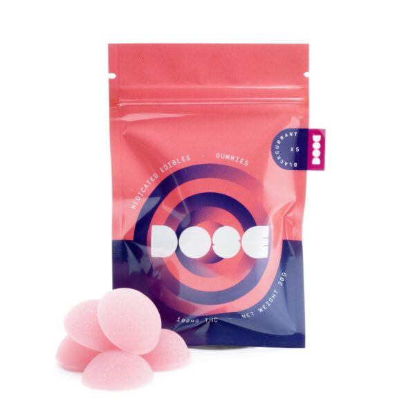 Dose Edibles Gummies – Blackcurrant | Pink Joint Canada