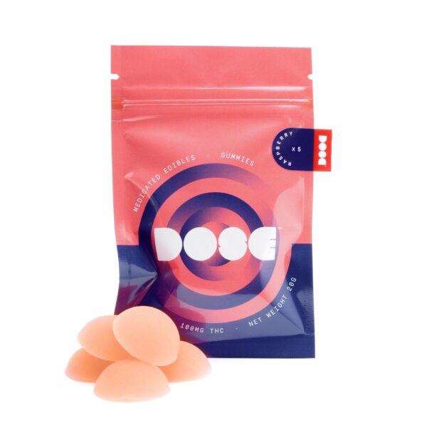 Dose Edibles Gummies – Raspberry | Pink Joint Canada