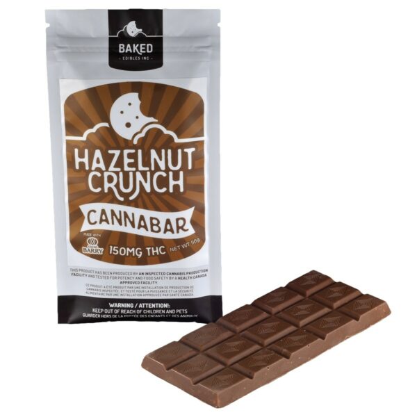 Baked Edibles – Chocolate Bar – Hazelnut Crunch 150mg THC | Pink Joint Canada