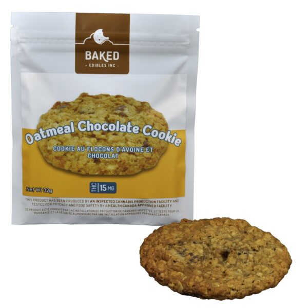 Baked Edibles – Cookie – Oatmeal Chocolate 15mg THC | Pink Joint Canada