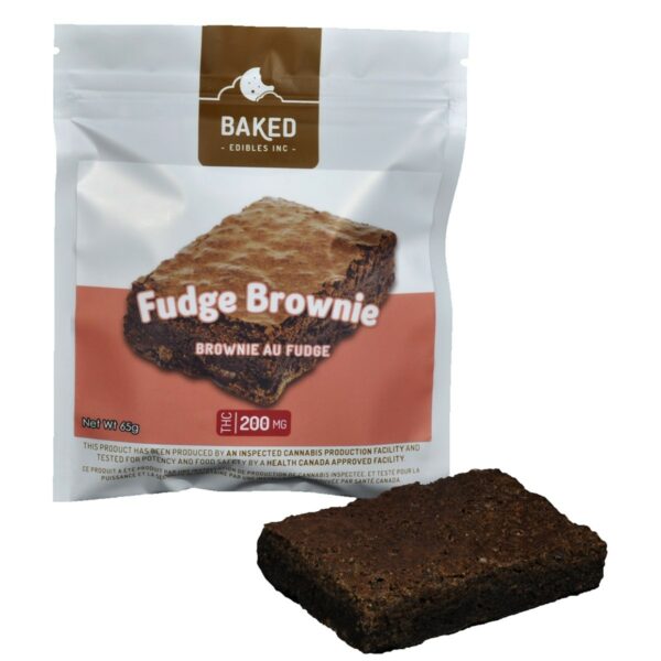 Baked Edibles – Fudge Brownie 200mg THC | Pink Joint Canada