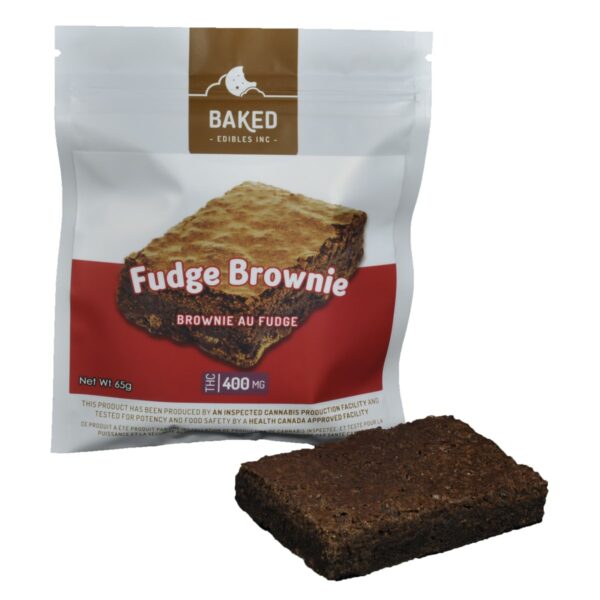 Baked Edibles – Fudge Brownie 400mg THC | Pink Joint Canada
