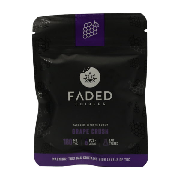 Faded Edibles – Grape Crush – 180mg | Pink Joint Canada