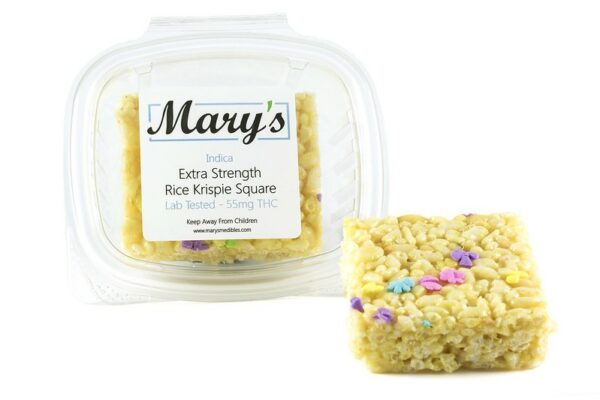 Mary’s Medibles – Extra Strength Rice Krispie Square – 55mg THC (Indica) | Pink Joint Canada