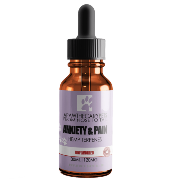 Apawthecary Pets – Anxiety & Pain Tincture – Unflavoured 120mg | Pink Joint Canada