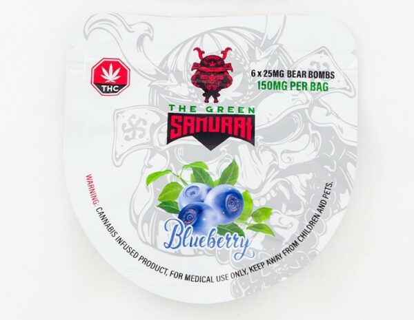 The Green Samurai – Blueberry Gummies – 150mg | Pink Joint Canada