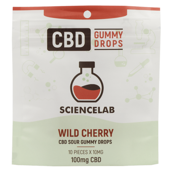 Sciencelab – CBD Sour Gummy Drops – Wild Cherry 100mg CBD | Pink Joint Canada