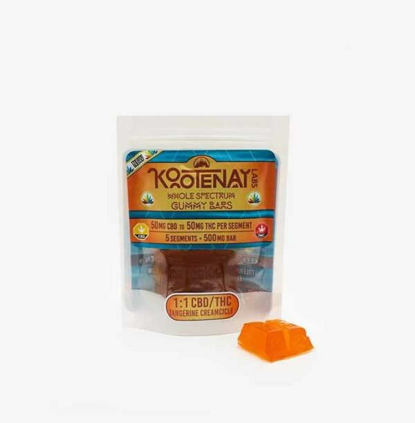 Kootenay Labs – 1:1 Tangerine Creamsicle Gummy – (500mg total) | Pink Joint Canada