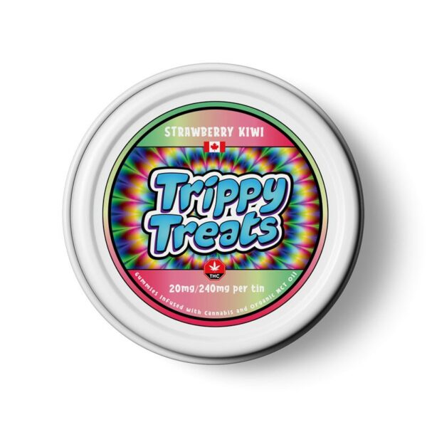Trippy Treats – Strawberry Kiwi Gummies – 240mg THC | Pink Joint Canada