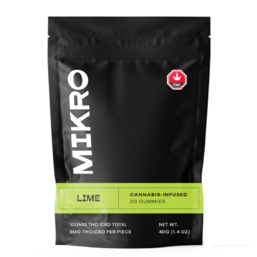 Mikro – 1:1 THC/CBD Gummies – 100mg – Lime | Pink Joint Canada