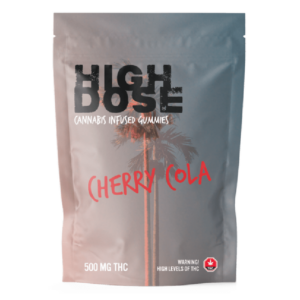 High Dose – cannabis Infused Gummies – Cherry Cola – 500mg/1500mg | Pink Joint Canada