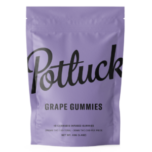 Potluck Extracts – Grape Gummies (1:1) – 100mg THC / 100mg CBD | Pink Joint Canada