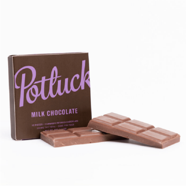 Potluck – Infused Chocolate – Milk Chocolate – 300mg THC | Pink Joint Canada