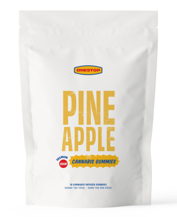 OneStop – Sour Pineapple THC Gummies 500mg | Pink Joint Canada