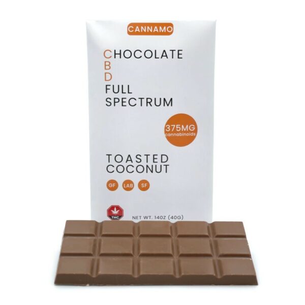 Cannamo – Full Spectrum CBD Chocolate – 375mg – Toasted Coconut | Pink Joint Canada